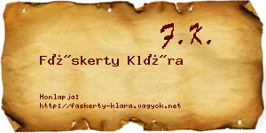 Fáskerty Klára névjegykártya