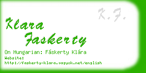 klara faskerty business card