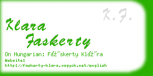 klara faskerty business card